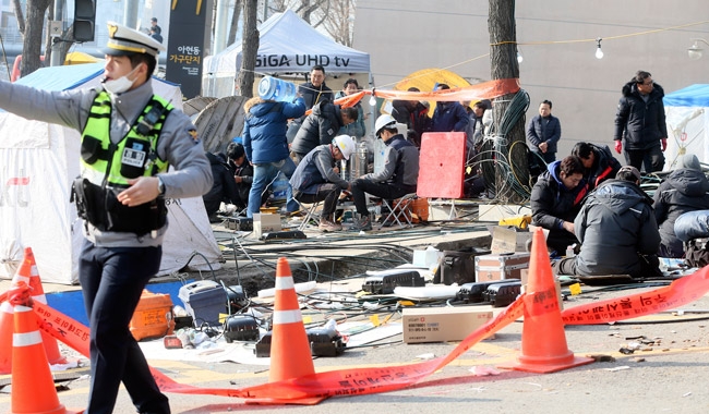 △서울 서대문구 KT아현국사 화재현장 인근 복구 작업 현장(26일)/사진=뉴스핌