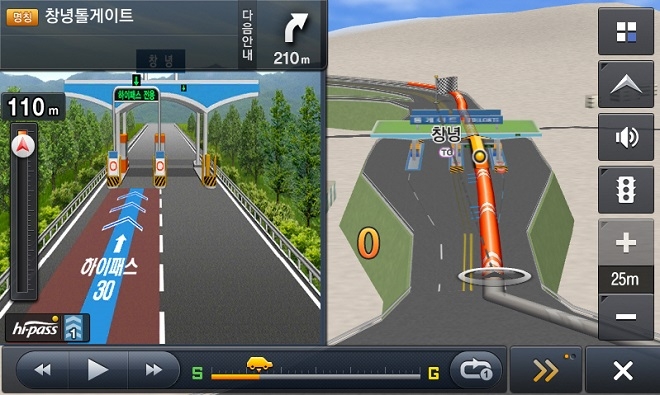 11월 정기업데이트에 반영된 창녕톨게이트 모델링 변경 이미지. 출처=현대엠엔소프트.