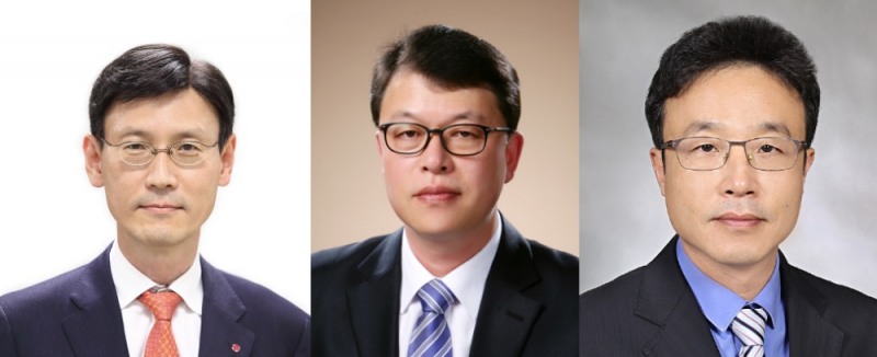 (왼쪽부터) 김홍기 최고재무책임자(CFO), 김병열 아시아사업총괄, 박선규 연구원장(CTO). /사진제공=LG생활건강