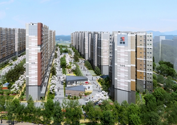 29일 1순위 청약을 받고 있는 광산 쌍용예가 플래티넘 투시도. 사진=광산 쌍용예가 플래티넘 홈페이지.