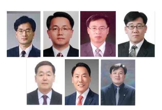 (사진 위쪽 왼쪽부터 시계방향으로) 손병환 신임 농협금융지주 부사장, 김인태, 송수일, 이원삼, 서윤성, 박태선, 정용석 신임 농협은행 부행장. / 사진= 농협금융지주
