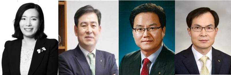 왼쪽부터 박정림 KB증권 사장, 김성현 KB증권 사장, 황수남 KB캐피탈 사장, 김청겸 KB부동산신탁 사장 후보자 / 사진= KB금융지주