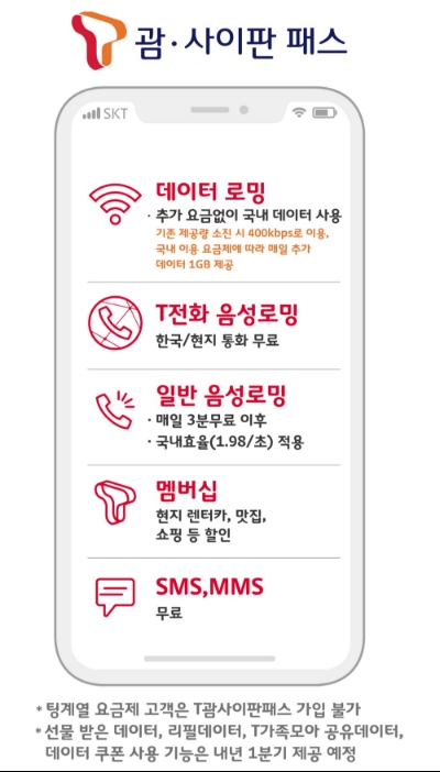 △SK텔레콤 ‘T괌·사이판패스’/그래픽=SK텔레콤