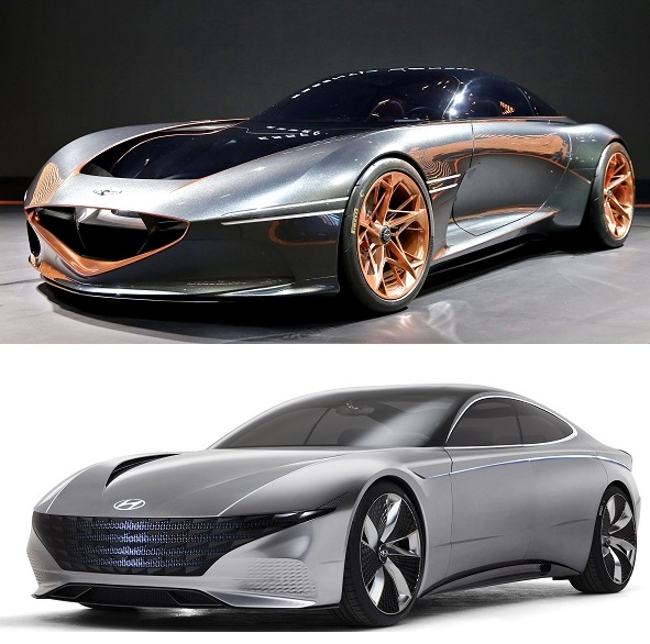콘셉트카 에센시아(위)와 르 필 루즈. (사진=현대차그룹)