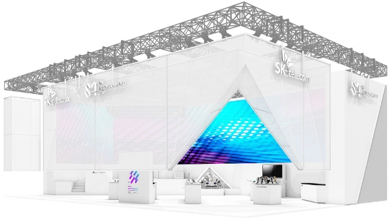 △SK텔레콤·SM엔터테인먼트 공동 전시 부스 이미지/사진=SK텔레콤