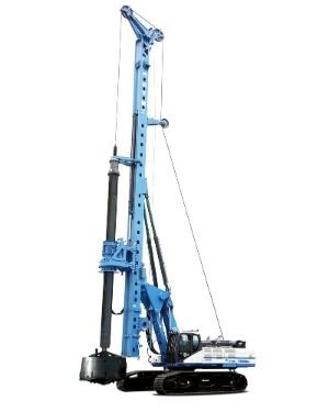 두산인프라코어가 공급한 굴삭기 상부체로 중국 정위중공이 생산하는 로터리 드릴링 리그. (사진=두산인프라코어)