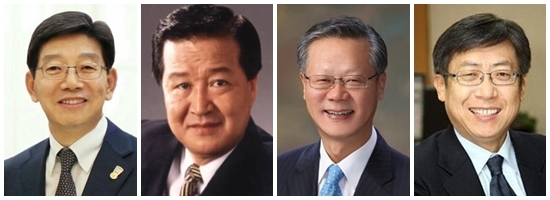 (왼쪽부터) 황종섭 하나저축은행 전 대표, 한이헌 전 국회의원, 조성권 예쓰저축은행 전 대표, 박재식 한국증권금융 전 사장.