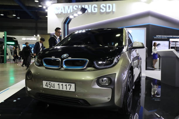 EV 트렌드 코리아 2018에서 삼성SDI 배터리가 탑재된 BMW i3가 전시됐다. (출처=블룸버그, gettyimages)