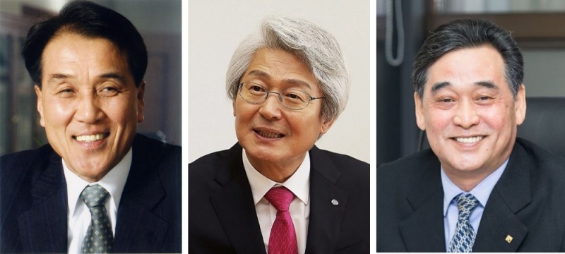 (왼쪽부터) 김지완 BNK금융지주 회장, 김태오 DGB금융지주 회장, 김기홍 JB금융지주 회장 내정자./사진=각 사