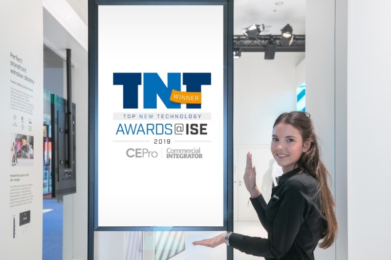 △세미 아웃도어 사이니지 OMN 시리즈가 커머셜 인티그레이터 'ISE2019 최고의 디스플레이(All-Weather Display 부문)'와 CE Pro '최고의 신기술(Top New Technology)'으로 선정되었다/사진=삼성전자