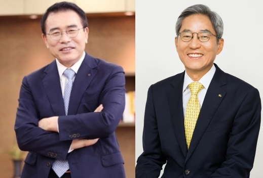 왼쪽부터 조용병 신한금융지주 회장, 윤종규 KB금융지주 회장 / 사진= 각사