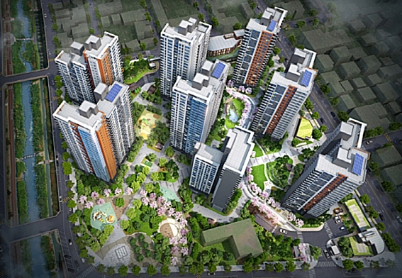 ▲ e편한세상 청계 센트럴포레 조감도.