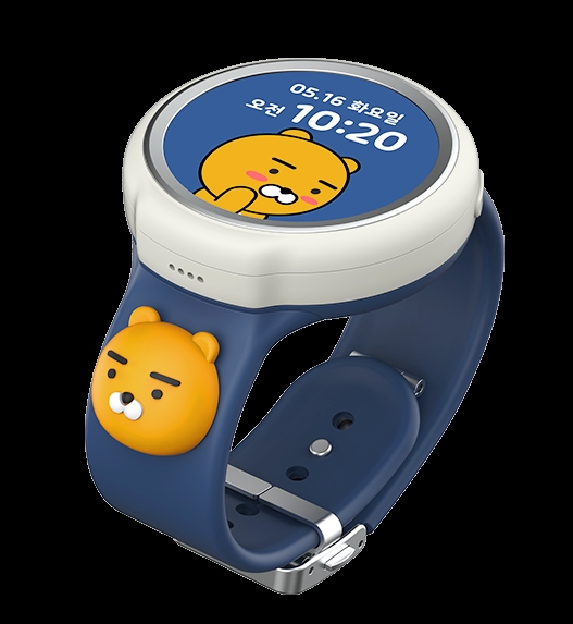 △LG유플러스가 출시한 카카오프렌즈키즈워치2 중 라이언 모델/사진=오승혁 기자(유플러스샵 제품 캡처)