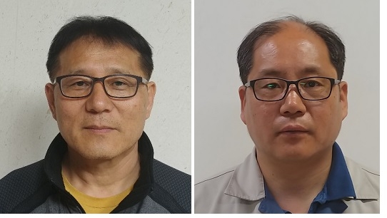 화재 차량에서 운전자 구한 최철화(왼쪽)씨와 김종규씨. (사진=LG)