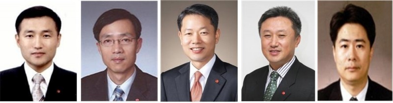 (왼쪽부터) 고병일, 서상인, 이춘우, 최영, 이준호 광주은행 신임 부행장보./사진=광주은행