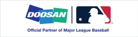 두산과 MLB가 결합된 로고. 두산은 2017년 아메리칸리그 디비전시리즈(ALDS)부터 MLB를 후원하고 있다. (사진=두산)