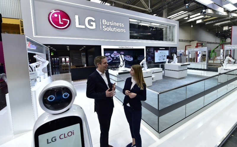 △독일 하노버 메세 2019 속 LG전자 부스의 모습/사진=LG전자