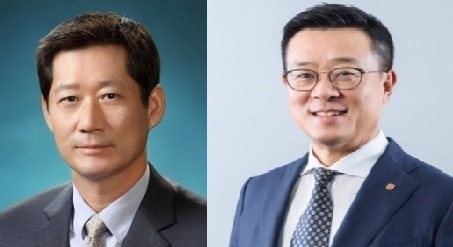 △정몽윤 현대해상 회장 (좌), 정문국 오렌지라이프 사장 (우)