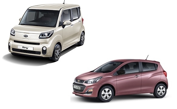 기아차 레이(위) 쉐보레 스파크. (사진=각사)