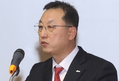 ▲김병철 신한금융투자 사장이 지난 3월 26일 취임 기자간담회에서 인사말을 하고 있다. (사진=신한금융투자)