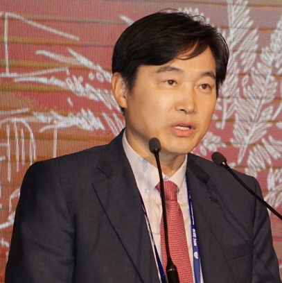 ▲이병래 예탁결제원 사장이 지난 9일 모로코 마라케시에서 열린 2019년 세계 증권중앙예탁기관(CSD) 협의회 총회에서 개회사를 하고 있다./사진=예탁결제원