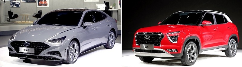 중국형 쏘나타(왼쪽)과 ix25. (사진=현대차)