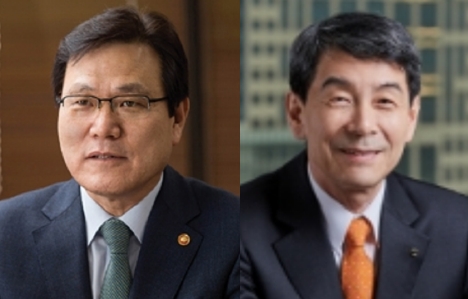 왼쪽부터 최종구 금융위원장, 이동걸 산업은행 회장 / 사진= 금융위원회, 산업은행