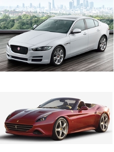 재규어XE(위)와 페라리 캘리포니아T. (사진=국토부)