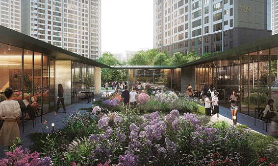 ▲ 새로운 푸르지오가 추구하는 아파트 커뮤니티 조감도. 사진 = 대우건설