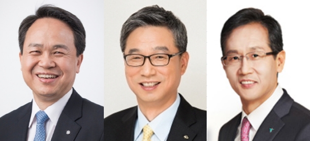 왼쪽부터 진옥동 신한은행장, 허인 KB국민은행장, 지성규 KEB하나은행장 / 사진= 각행