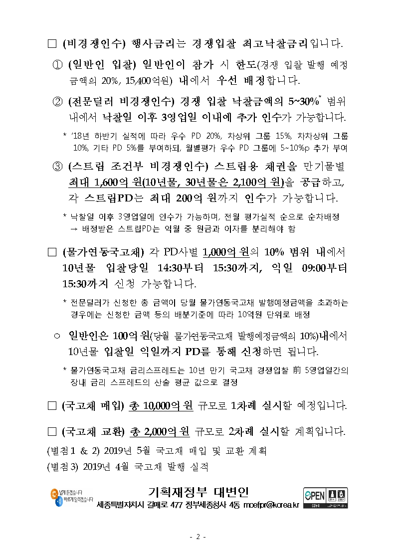 자료= 기재부, 비경쟁인수와 기타 세부사항