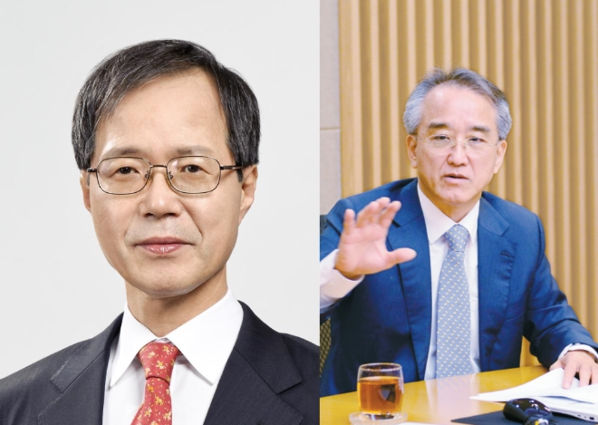 ▲정용선 전 코람코자산신탁운용 사장(왼쪽), 조성일 중앙대학교 행정부총장(오른쪽) /사진=코람코자산신탁운용, 중앙대학교