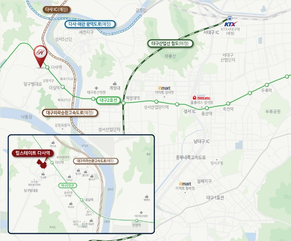 힐스테이트 다사역 위치도. 사진=현대건설.