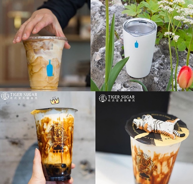 (사진: 블루보틀 공식 SNS / 타이거슈가 공식 SNS)