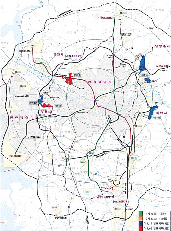 ▲ 고양시 창릉, 부천시 대장 위치도. 자료 : 국토교통부