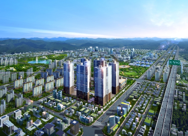 오창각리 지역주택조합 주상복합 프로젝트 조감도. 사진=반도건설.