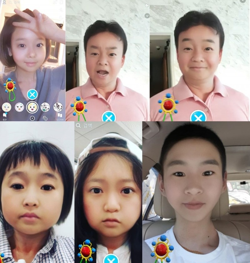 애기얼굴 어플 스냅챗 (사진: 소유진, 송은이, 밴쯔 SNS)