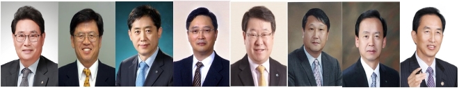 (좌측부터 가나다순)고태순 전 NH농협캐피탈 사장, 김교식 전 여성가족부 차관, 김주현 전 예금보험공사 사장, 이기연 전 금융감독원 부원장보, 이상진 전 IBK캐피탈 사장, 임유 전 여신금융협회 상무, 정수진 전 하나카드 사장, 최규연 전 조달청장