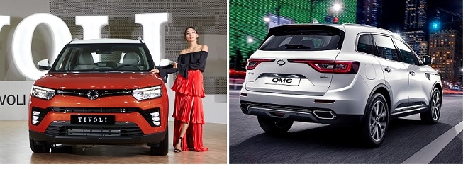쌍용자동차 베리 뉴 티볼리(왼쪽)와 르노삼성 QM6 LPG. (사진=각사)
