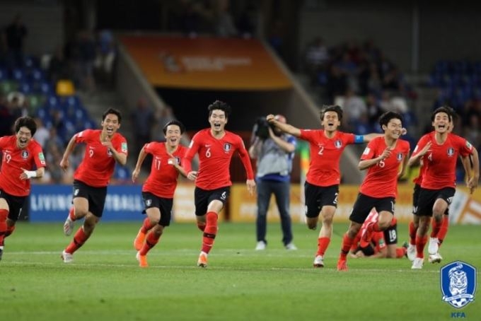 세네갈을 승부차기로 꺾고 36년만에 4강에 오른 U20 월드컵 대표팀. /사진제공=대한축구협회