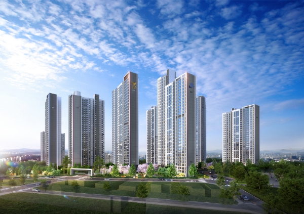 '주안 캐슬&더샵 에듀포레' 투시도. 사진=롯데·포스코건설 컨소시엄.