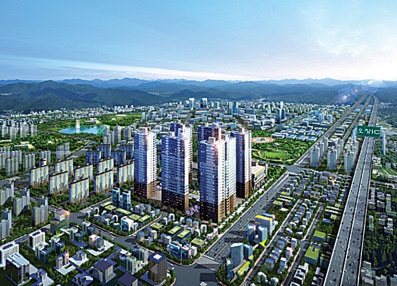 ▲ 충북 청주시 오창읍 각리 지역주택조합 주상복합 프로젝트 조감도. 사진 = 반도건설