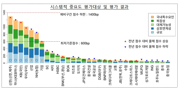 시스템적 중요도 평가 결과 / 자료= 금융위원회(2019.06.26)
