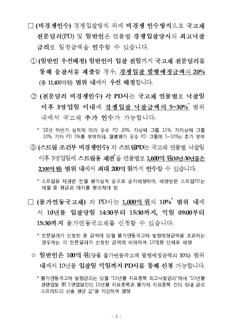 자료= 기재부, 비경쟁인수와 기타 세부사항