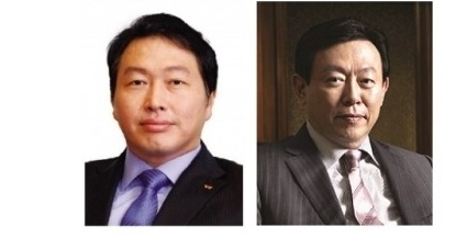 최태원 SK 회장(왼쪽)과 신동빈 롯데 회장.