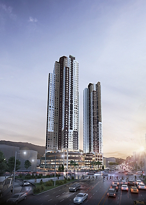 ▲ 지난 1월 세 자릿수 평균 경쟁률을 기록하며 청약 마감한 ‘빌리브 스카이’ 투시도. 사진 = 신세계건설