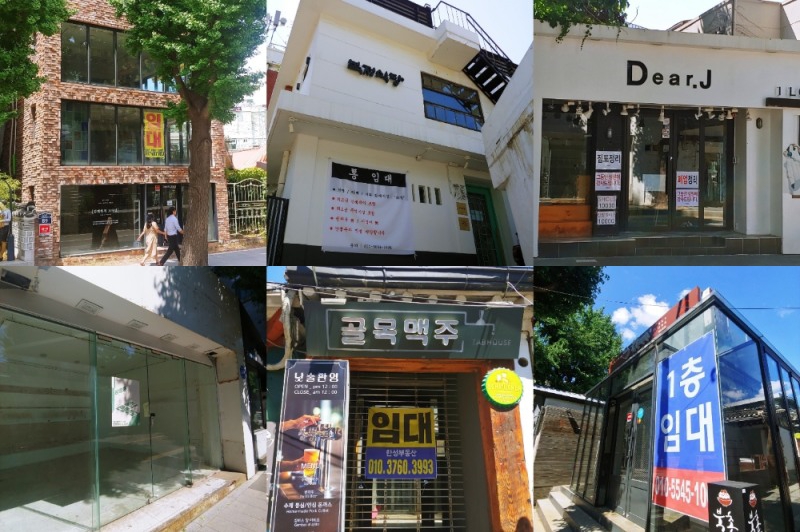삼청로에서 쉽게 발견할 수 있는 공실 상가들. /사진=구혜린 기자