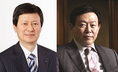 (왼쪽부터)신동주 전 일본 롯데홀딩스 부회장, 신동빈 롯데그룹 회장