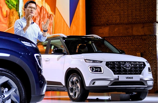 이광국 부사장이 베뉴를 소개하고 있다. (사진=현대차)