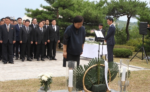 사진은 2018년 8월 3일 금강산 현지에서 정몽헌 회장 15주기 추모식/사진=현대그룹